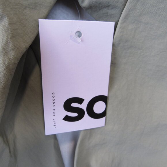 SO Juniors Size M Utility Cropped Windbreaker Jacket Zip Oversized Olive - Picture 5 of 9